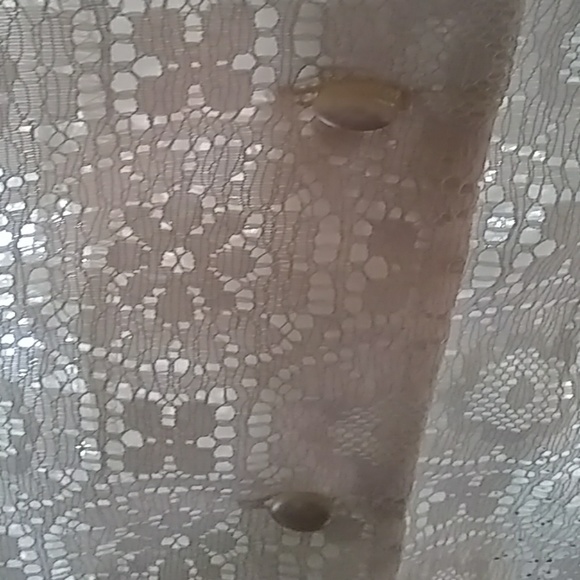 Large white blouse boho floral sheer - Picture 4 of 8